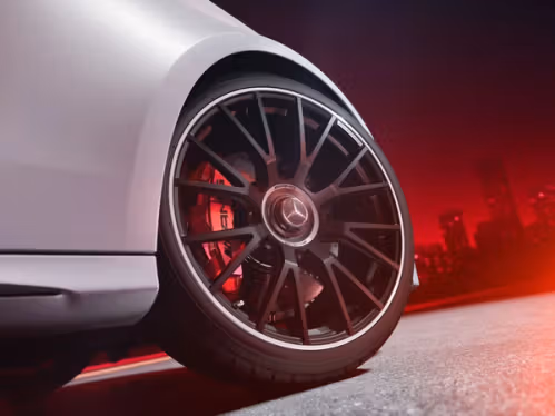 Mercedes-AMG E 53 Felge im Fokus.