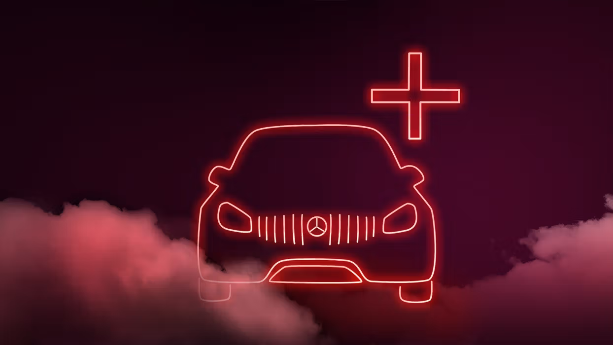 Image of AMG Private Lounge icon on red background