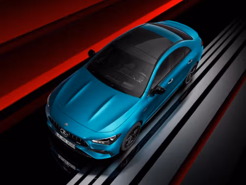The Mercedes-AMG CLA 35 Coupé from above.