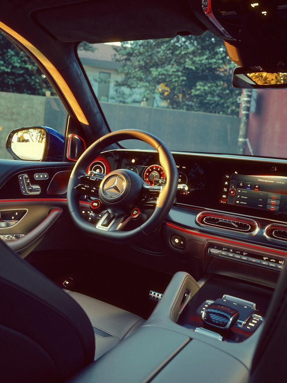 View of the cockpit of the Mercedes-AMG GLS SUV