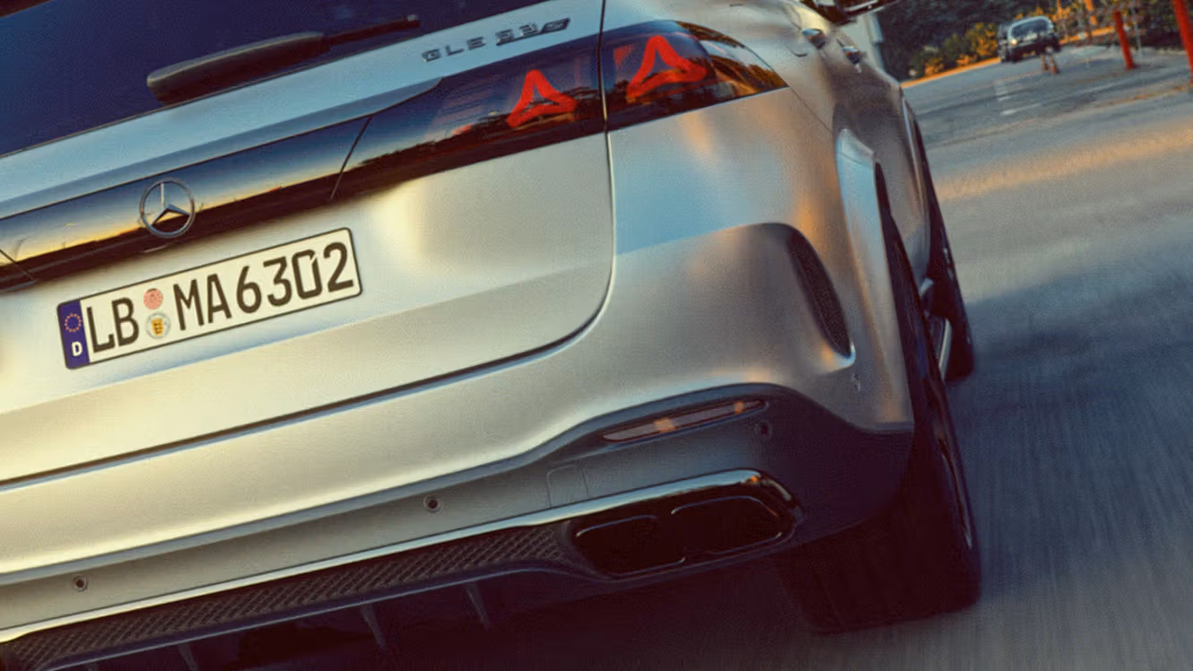 The exhaust pipes of the Mercedes-AMG GLE 63 S SUV.