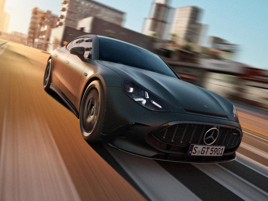 Mercedes-AMG GT 4-Door Coupé in an urban setting