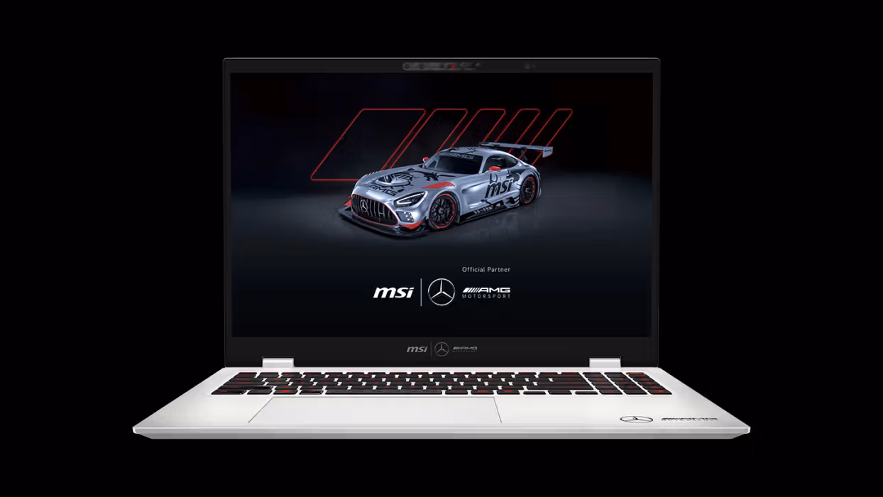 Picture with the logos of AMG and the SIM racing partners.