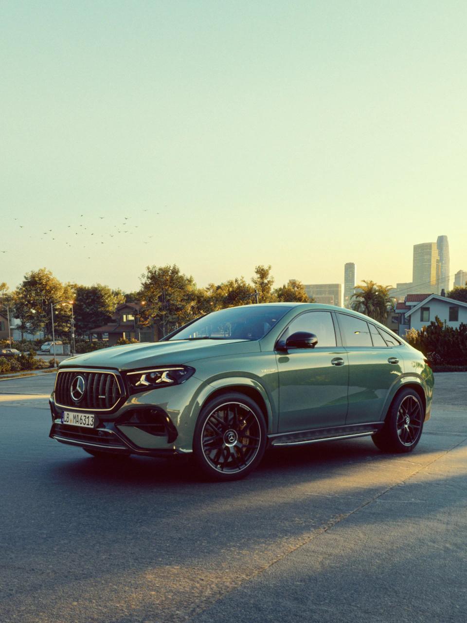 The Mercedes-AMG GLE 53 Hybrid Coupé in an urban setting