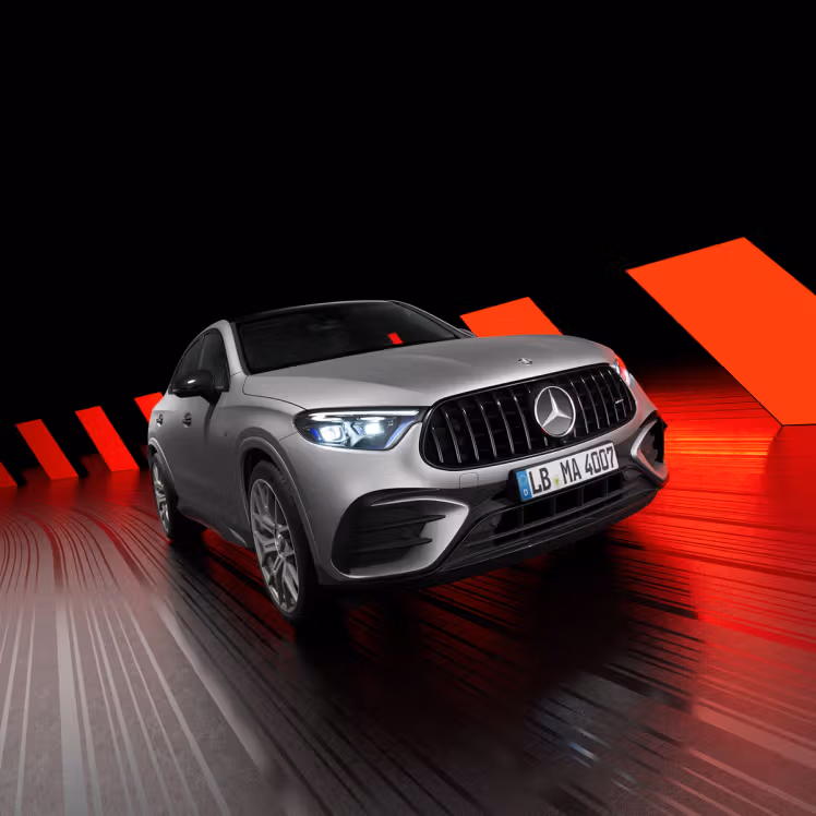Mercedes-AMG GLC Coupe 43 im Showroom.