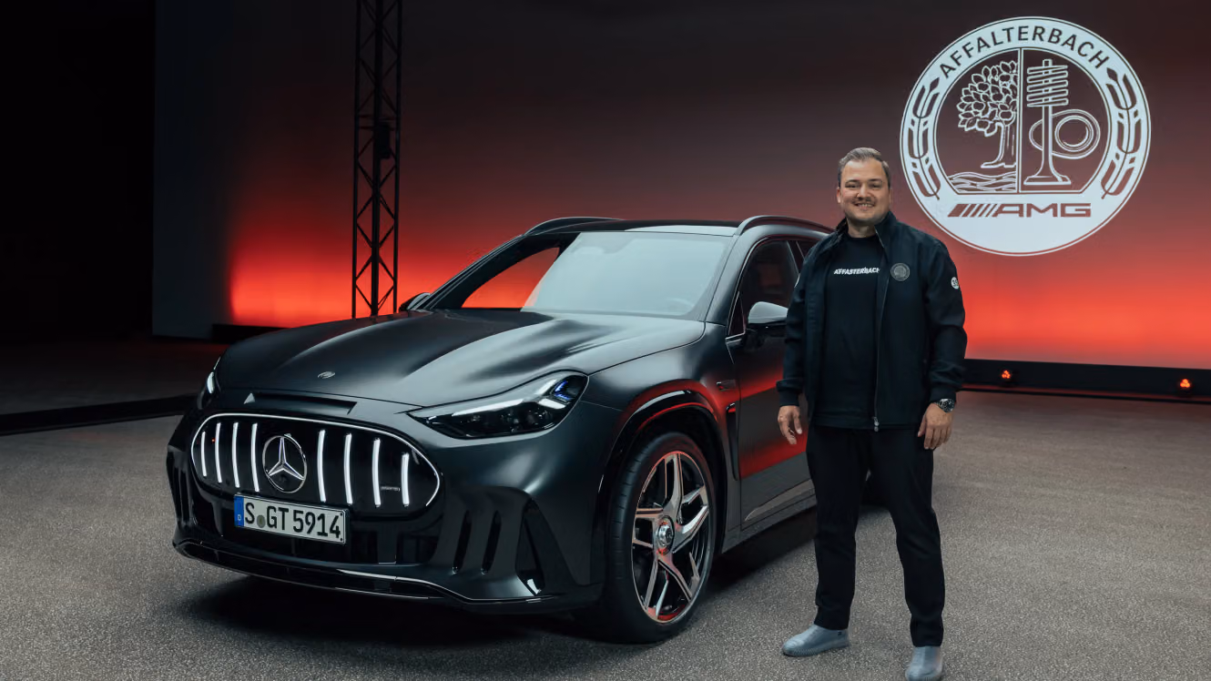 Jochen Mager, Head of Product Management, with the Mercedes-AMG GT SUV