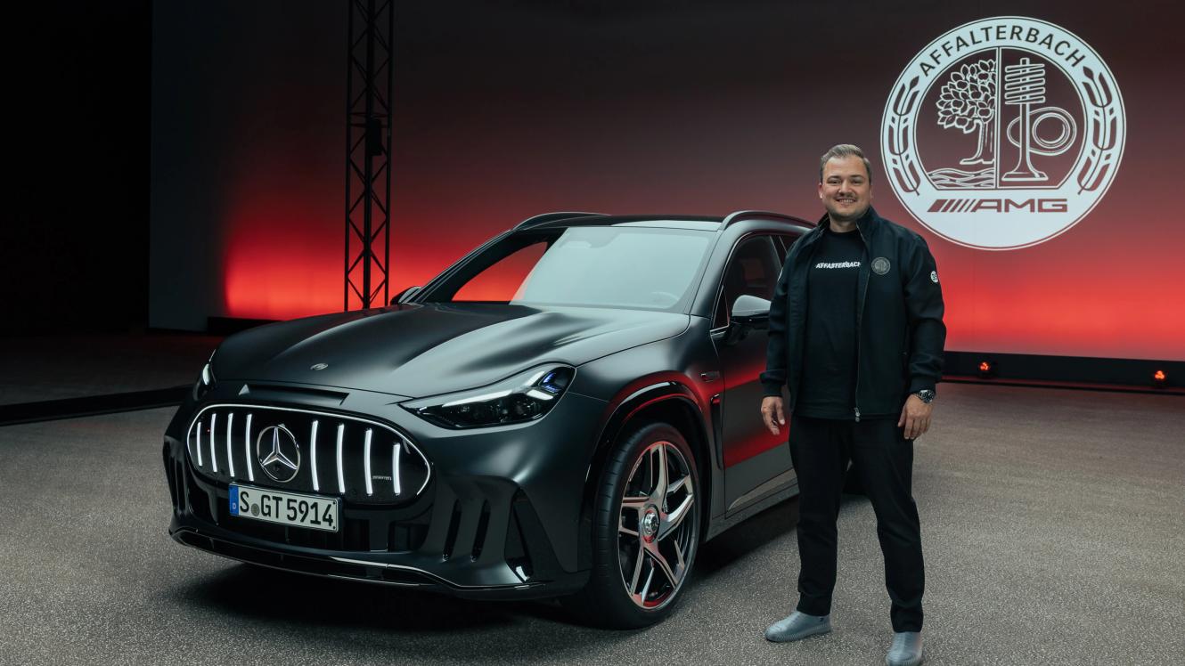 Jochen Mager, Head of Product Management, with the Mercedes-AMG GT SUV