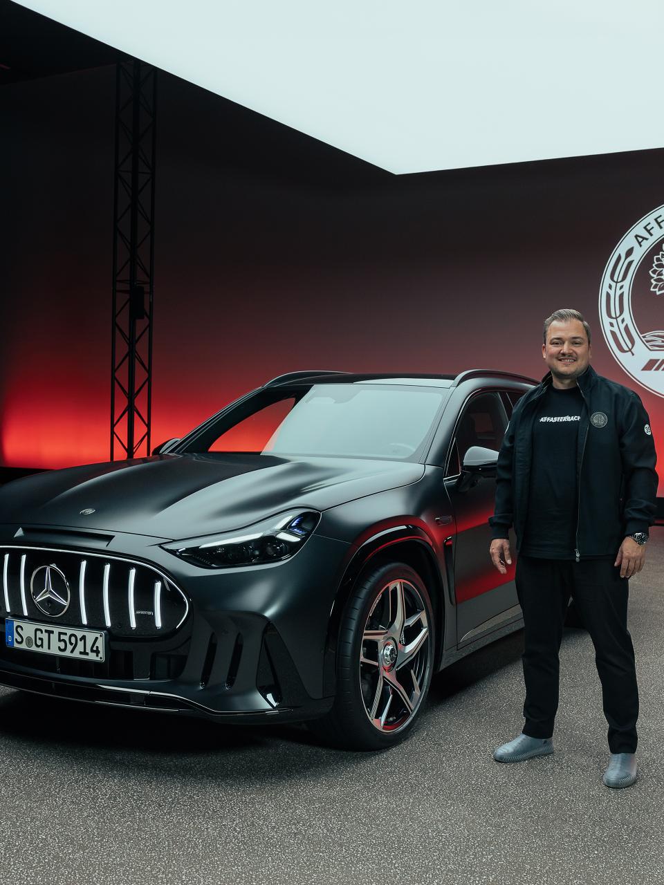 Jochen Mager, Head of Product Management, with the Mercedes-AMG GT SUV