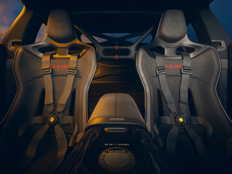 A view of the racing seats in the Mercedes-AMG CLE 646
