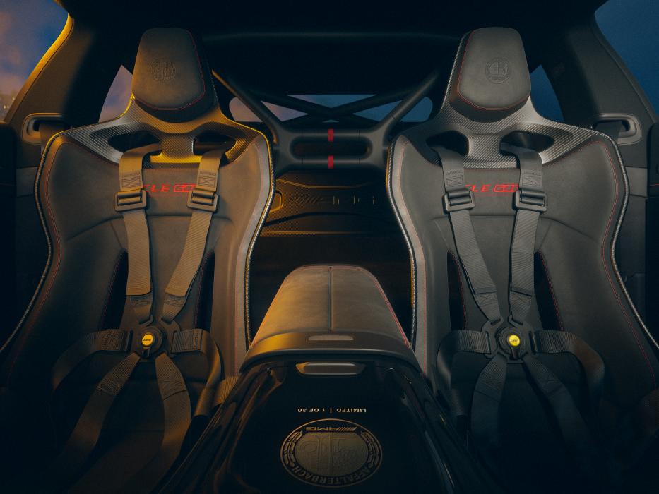 A view of the racing seats in the Mercedes-AMG CLE 646