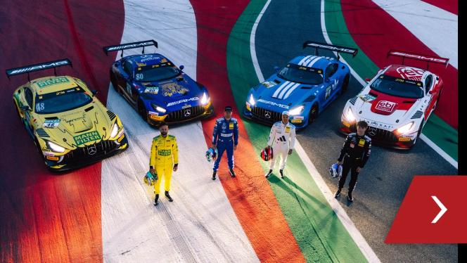 The Mercedes-AMG DTM line-up at the Nürburgring
