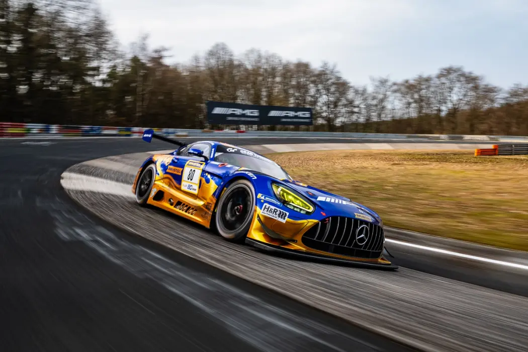 AMG racecar on the the track