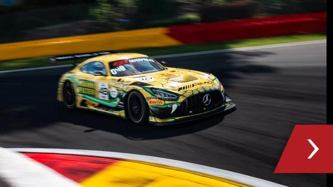 Mercedes-AMG GT in Kurvenfahrt bei den 24h von Spa