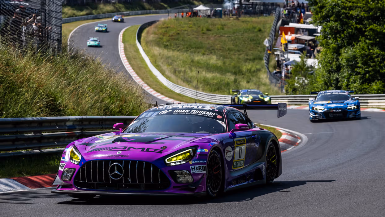 Mercedes-AMG GT cornering at the Nürburgring 2025