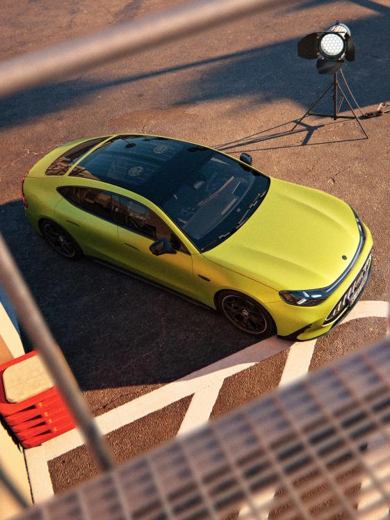 Aerial view of the Mercedes-AMG GT 63 4-Door Coupé