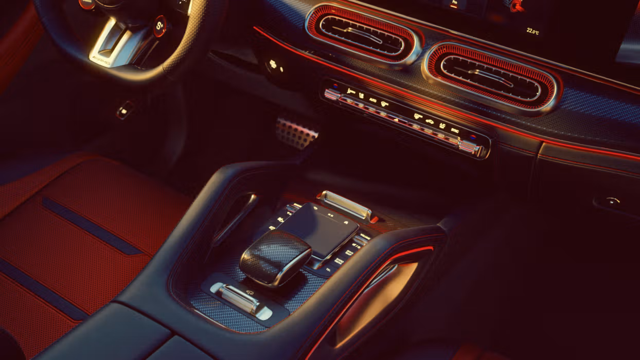 The center console of the Mercedes-AMG GLE SUV
