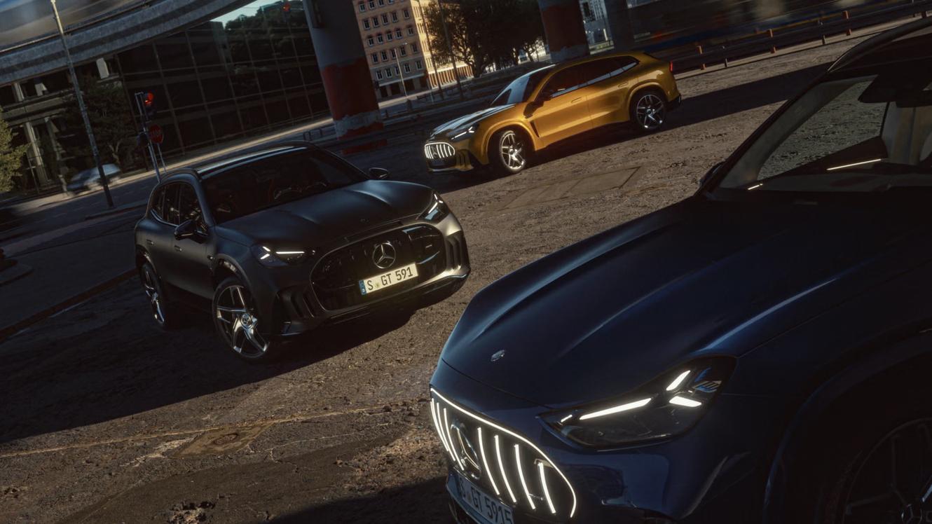 Ansicht des Mercedes-AMG GT SUV in allen drei Motorisierungen