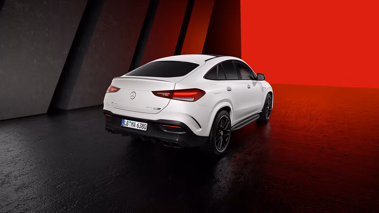Side rear view of the Mercedes-AMG GLE 63 S Coupé.