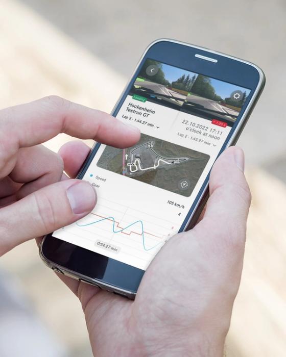 A smartphone showing the Mercedes-Benz stories app.