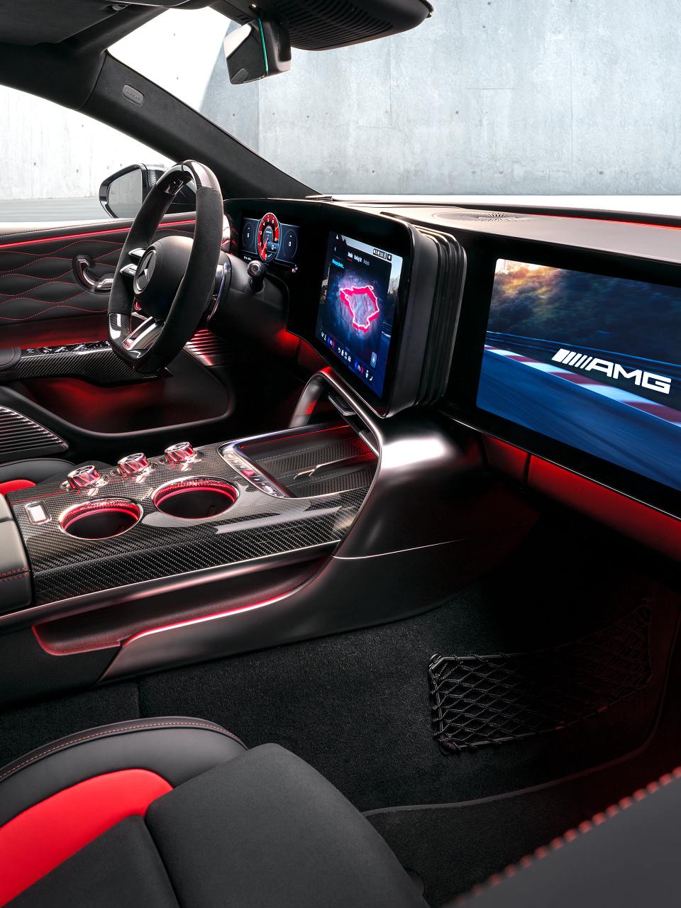 View of the driver's seat in the Mercedes-AMG GT 4-Door Coupe