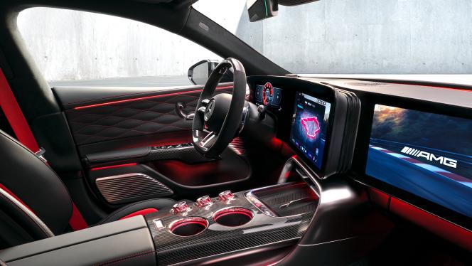 View of the driver's seat in the Mercedes-AMG GT 4-Door Coupe