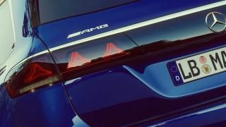 The rear lights of the Mercedes-AMG GLS SUV