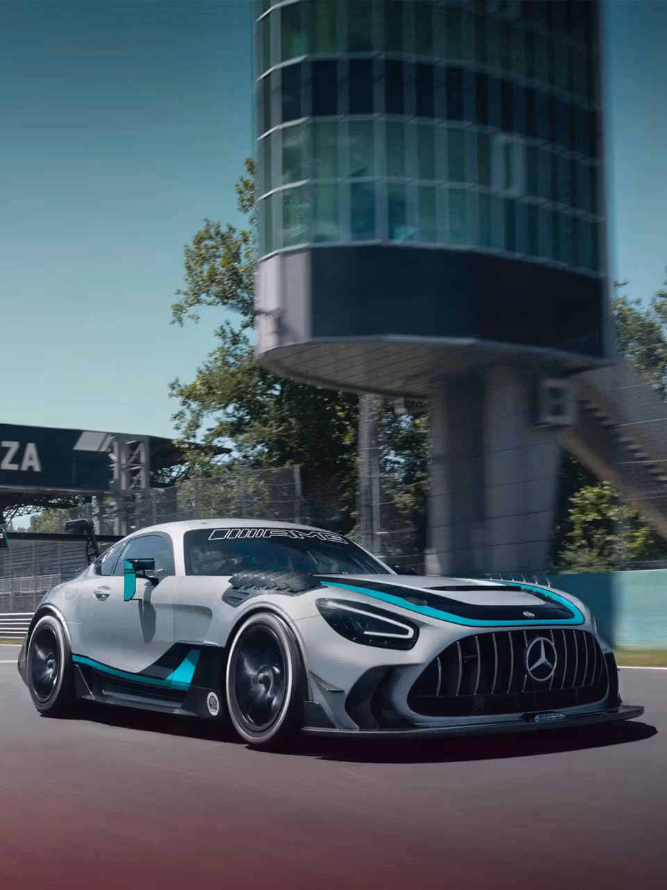 The Mercedes-AMG GT2 Edition W16 on the Monza race track