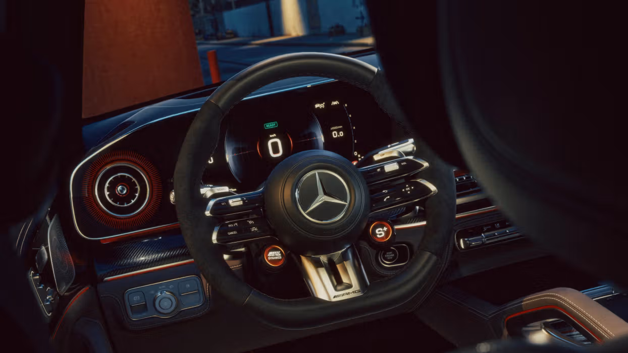 Nahaufnahme des Lenkrads