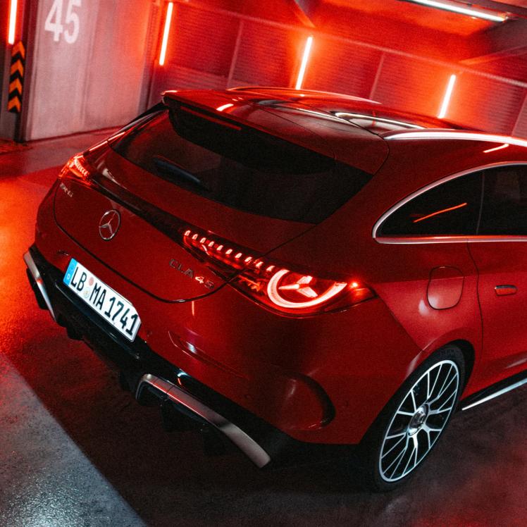 Das Heck des Mercedes-AMG CLA 45 4MATIC+ Shooting Brake