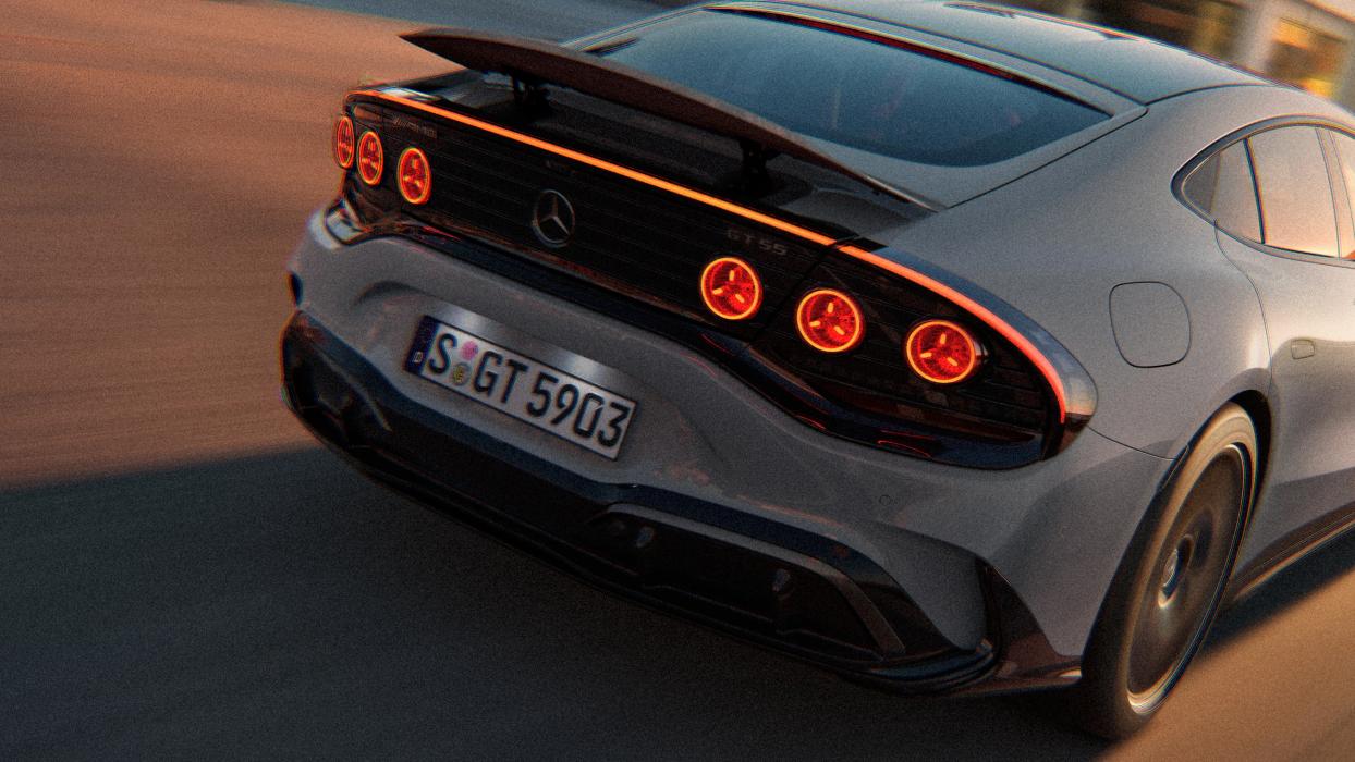 The rear of the Mercedes-AMG GT 4-Door Coupé