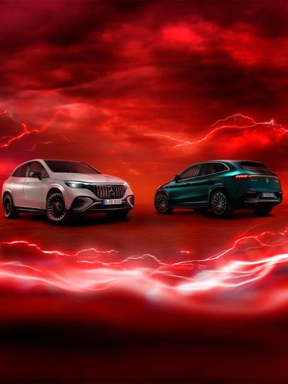 Mercedes-AMG EQE 53 4MATIC+ SUV und Mercedes-AMG EQE 43 4MATIC+ SUV.