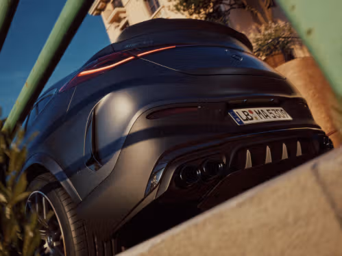 Heckansicht vom Mercedes-AMG GLC 53 4MATIC+ Coupé