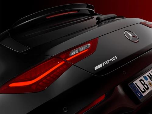 Nahaufnahme des Hecks des Mercedes-AMG CLA 35 Shooting Brake.