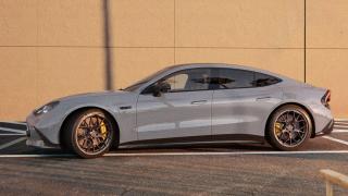 The Mercedes-AMG GT 55 4-Door Coupé, viewed from the side