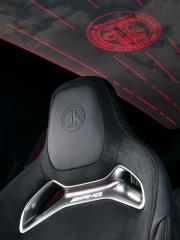 Nahaufnahme Kopfteil des Polsters sowie des Daches