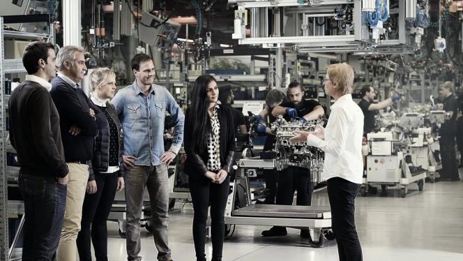 People during the AMG factory tour