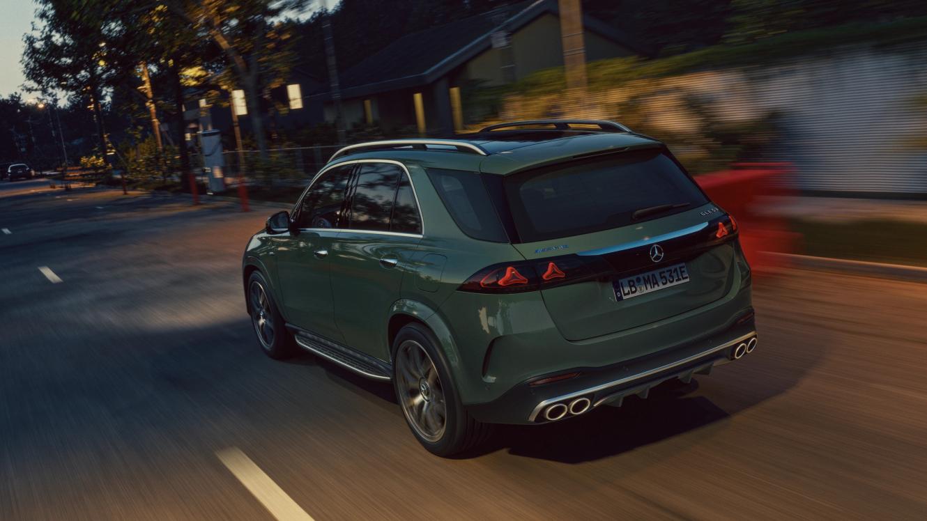 Heckansicht Mercedes-AMG GLE 53 Hybrid SUV