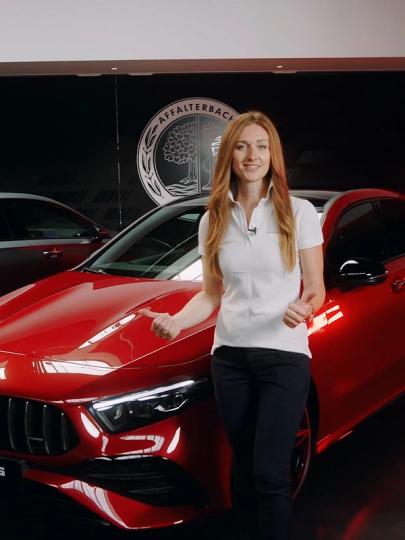 Die Produktmanagerin mit den neuen Mercedes-AMG A-Klasse Modellen