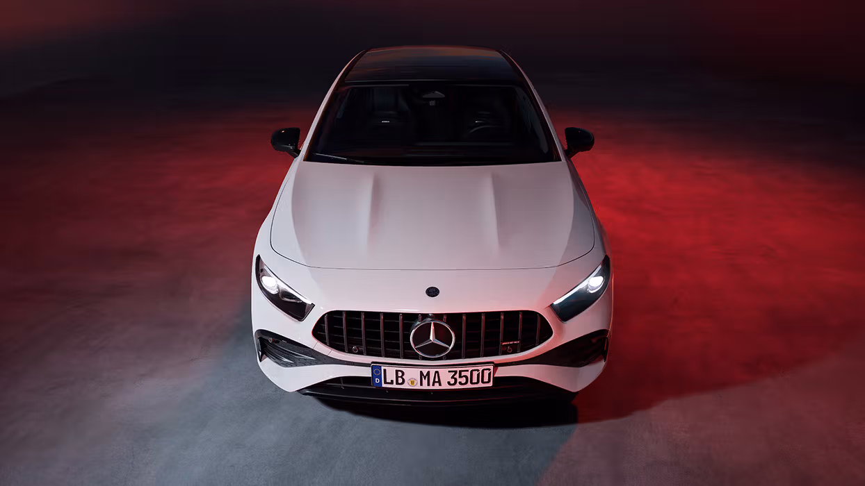 Mercedes-AMG A 35 from a bird's perspective