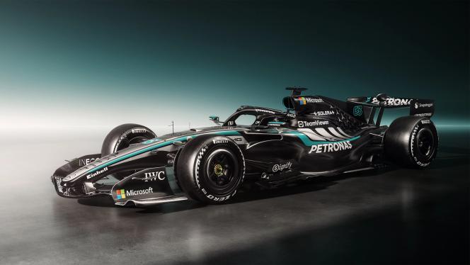 The Mercedes-AMG F1 W17 E PERFORMANCE side view.