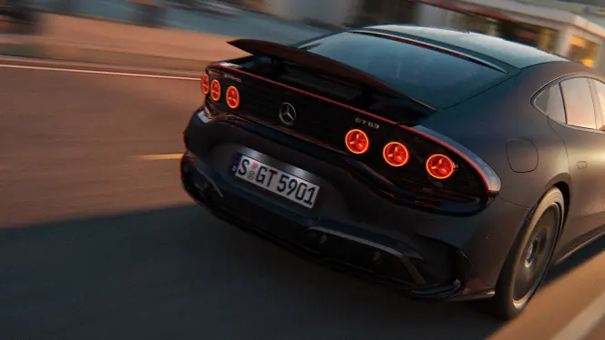 Das Heck des Mercedes-AMG GT 4-Türer Coupé