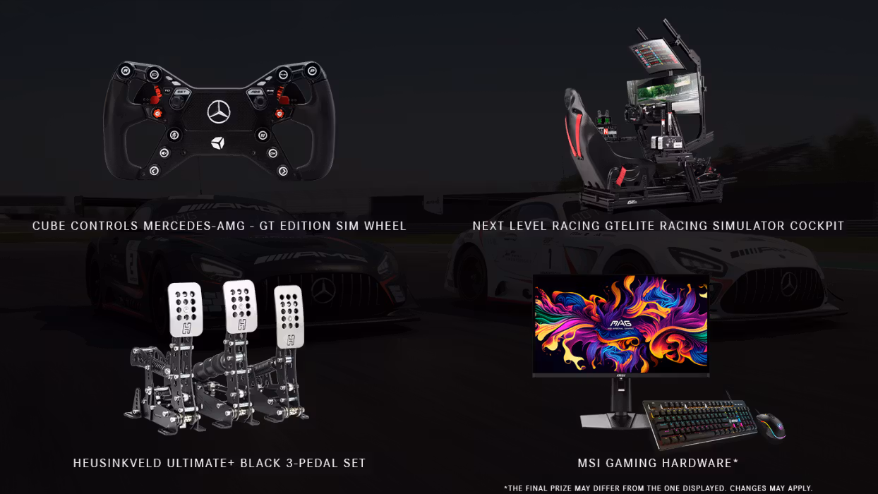 Picture showing SIM controller, rig, pedals and monitor.