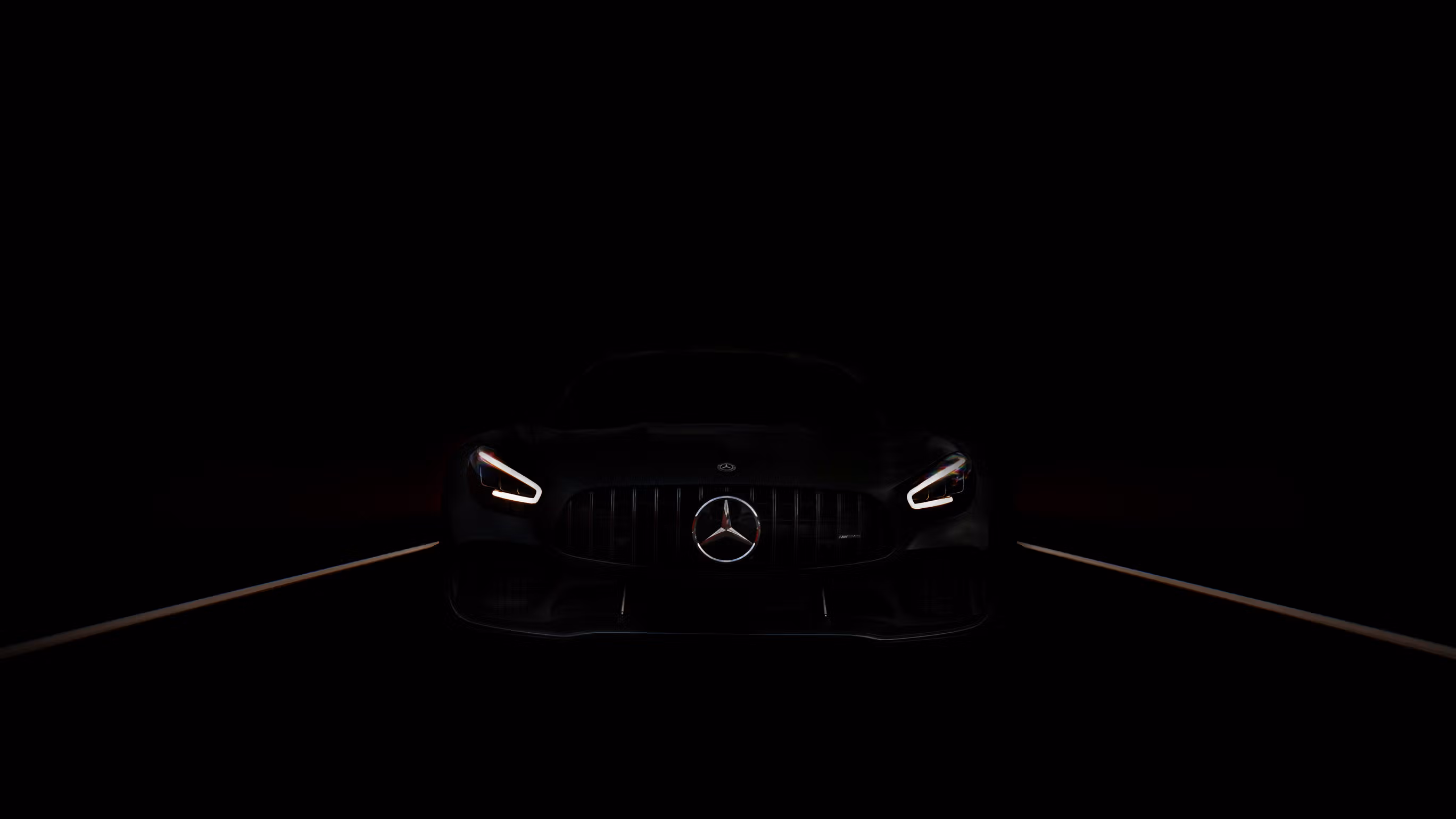 Image of the characteristic radiator grille of an AMG vehicle