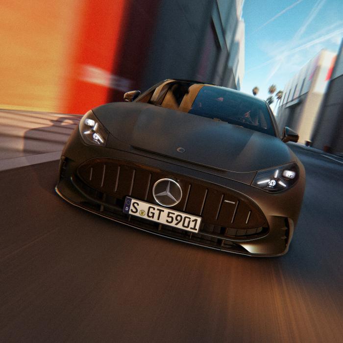 Front view of the Mercedes-AMG GT 4-Door Coupé