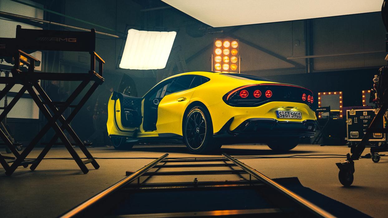 Campaign photoshoot with Gabriel Macht and the Mercedes-AMG GT 4-Door Coupé