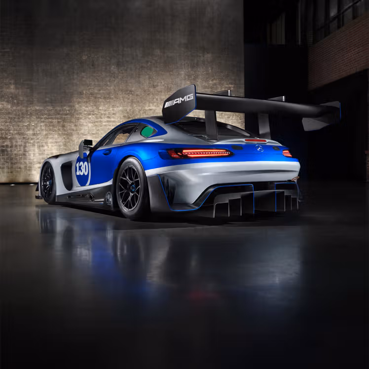 Rückansicht des Mercedes-AMG GT3 Edition 130Y Motorsport