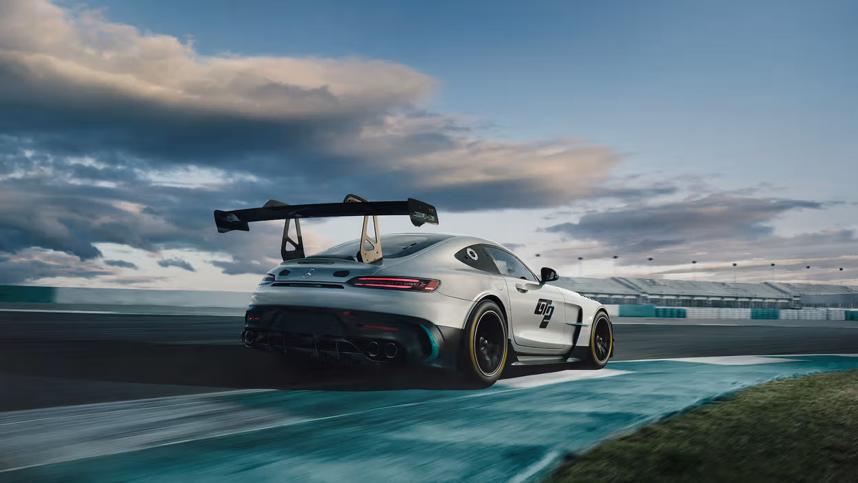 Rückansicht des Mercedes-AMG GT2
