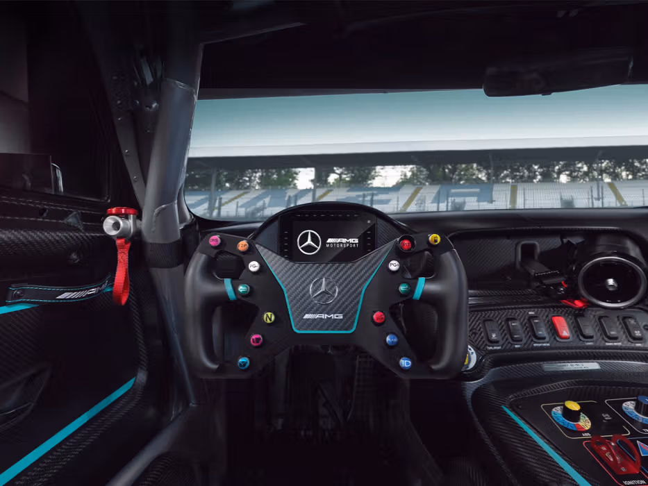 Steering wheel in the Mercedes-AMG GT2 Edition W16