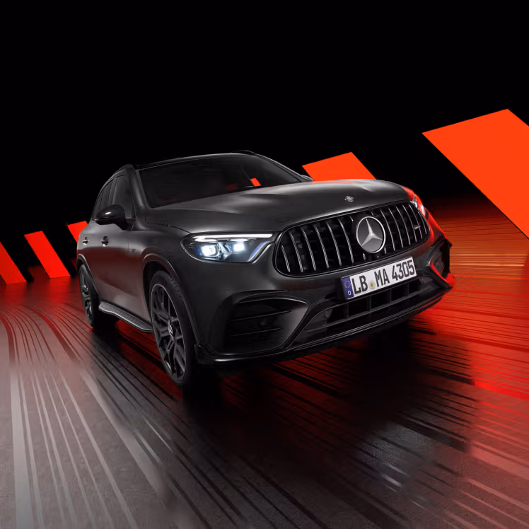 Front view of the new Mercedes-AMG GLC 63 S E PERFORMANCE.
